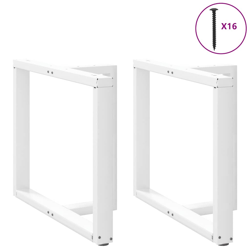 Spisebordben T-formet 2 stk hvit 90x35x(72-73) cm stål