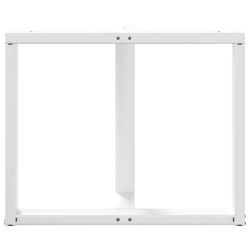 Spisebordben T-formet 2 stk hvit 90x35x(72-73) cm stål
