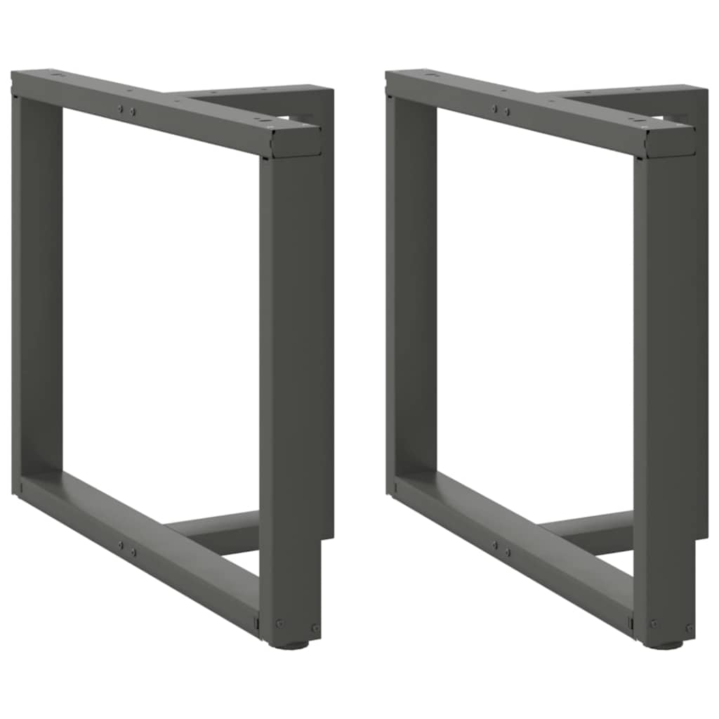 Spisebordben T-formet 2 stk antrasitt 90x35x(72-73) cm stål