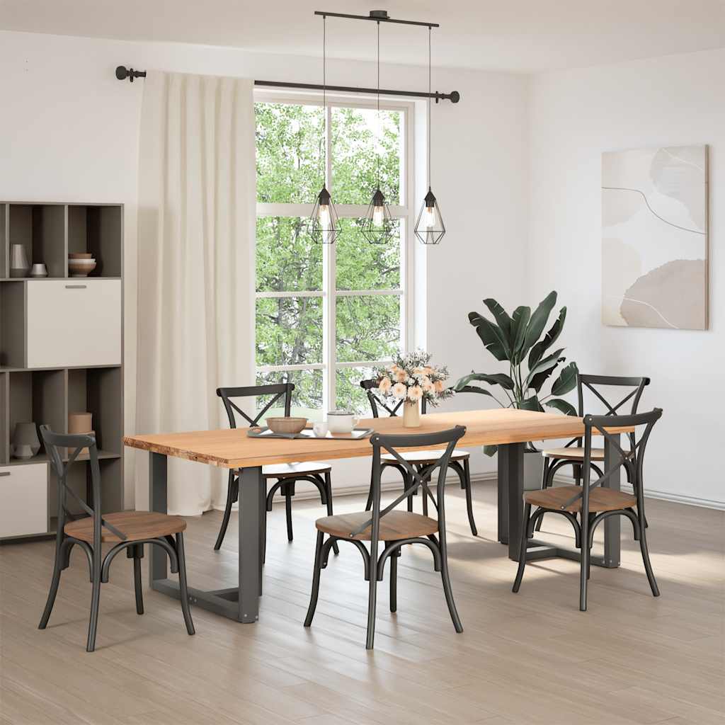 Spisebordben T-formet 2 stk antrasitt 90x35x(72-73) cm stål