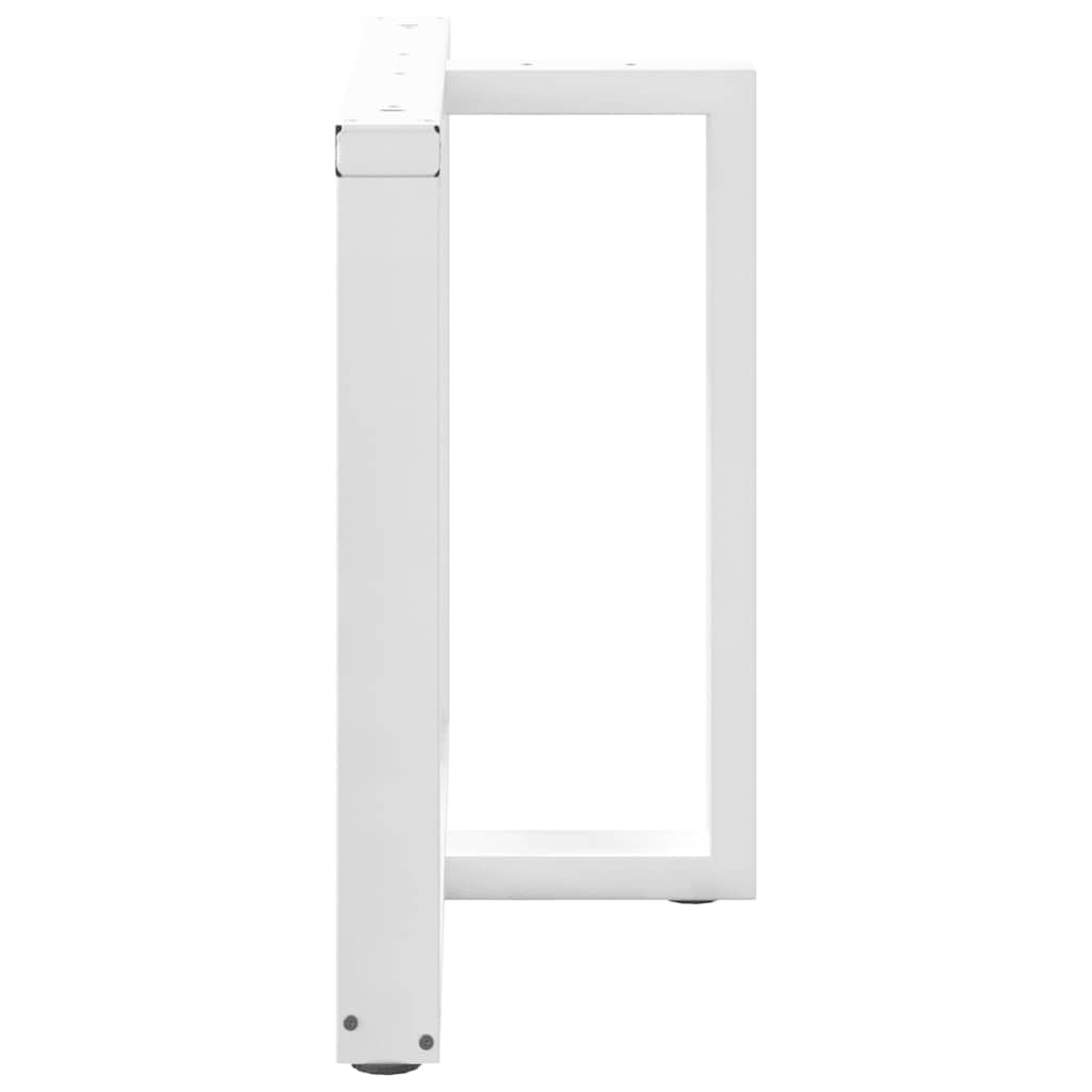 Spisebordben T-formet 2 stk hvit 100x35x(72-73) cm stål