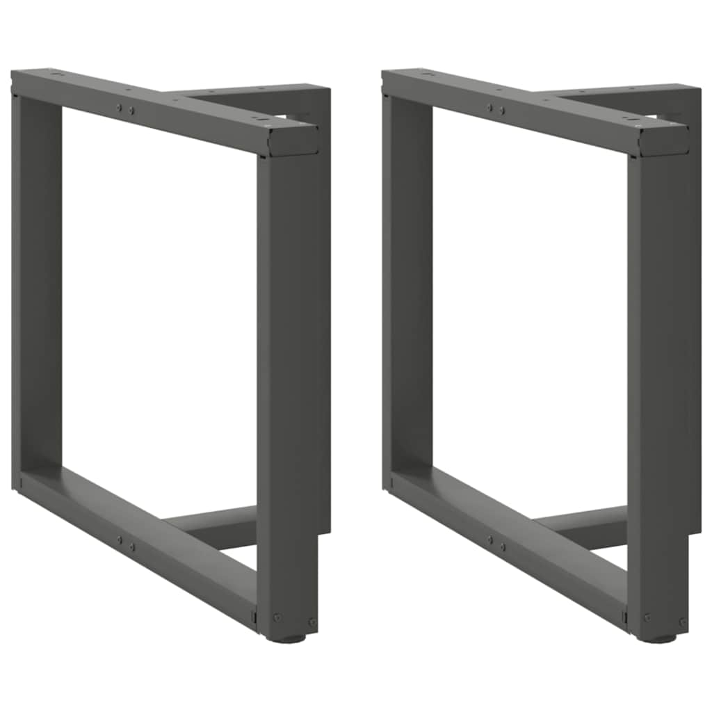Spisebordben T-formet 2 stk antrasitt 100x35x(72-73) cm stål