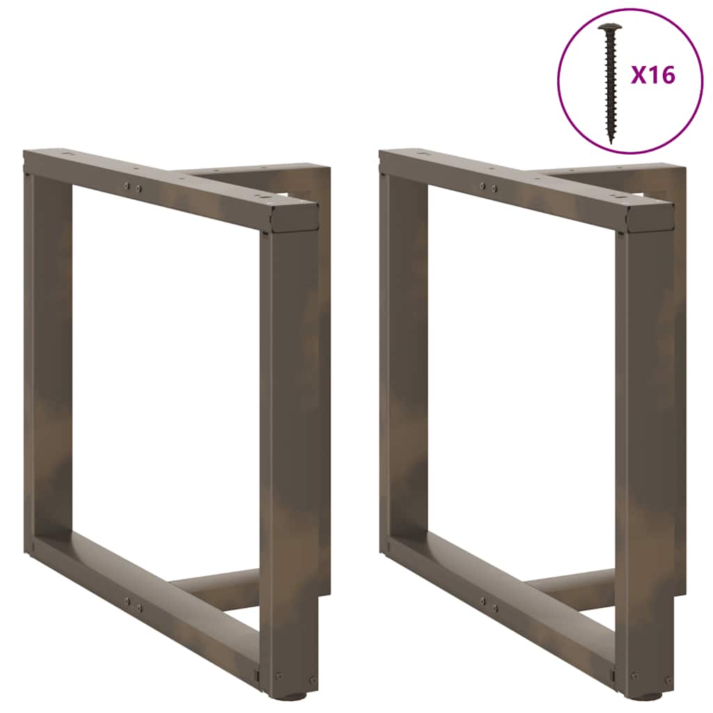 Spisebordben T-formet 2 stk svart 100x35x(72-73) cm stål