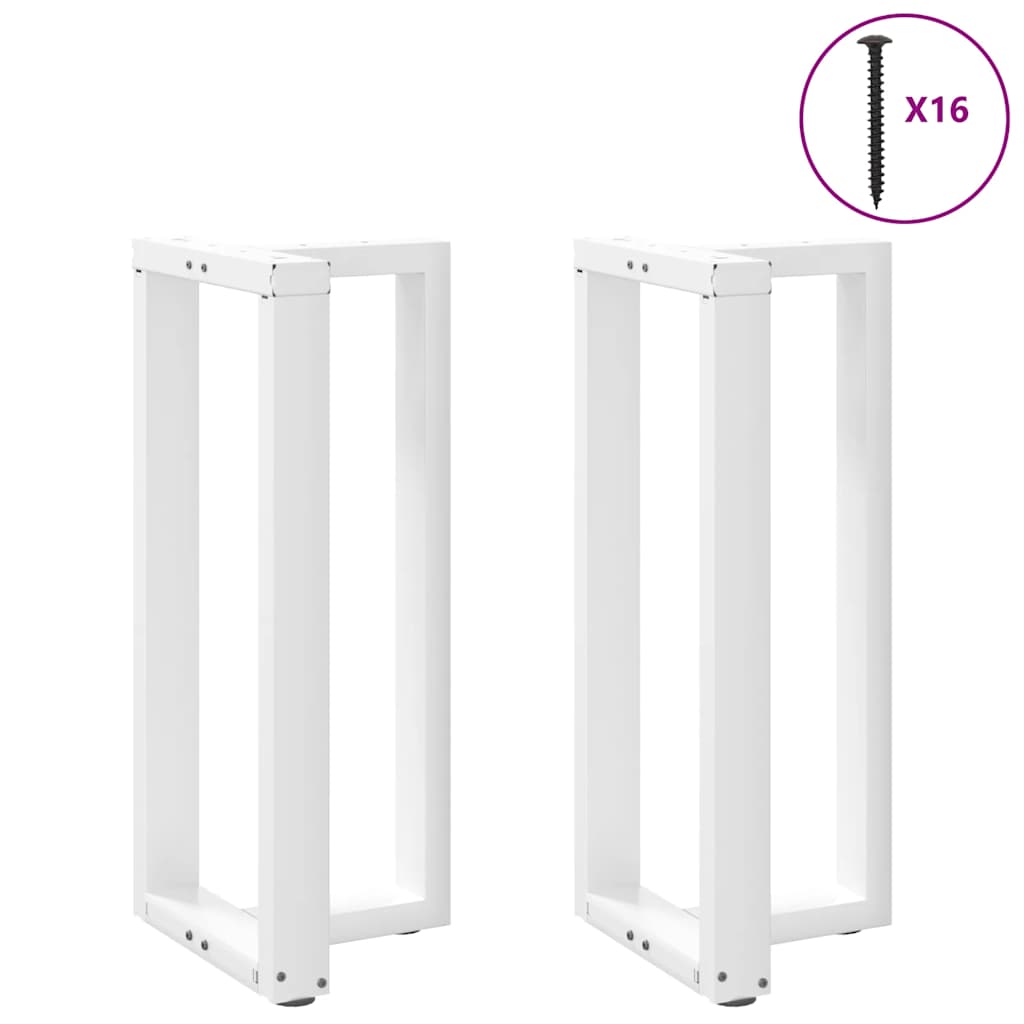 Barbordben T-formet 2 stk hvit 40x35x(90-91) cm stål