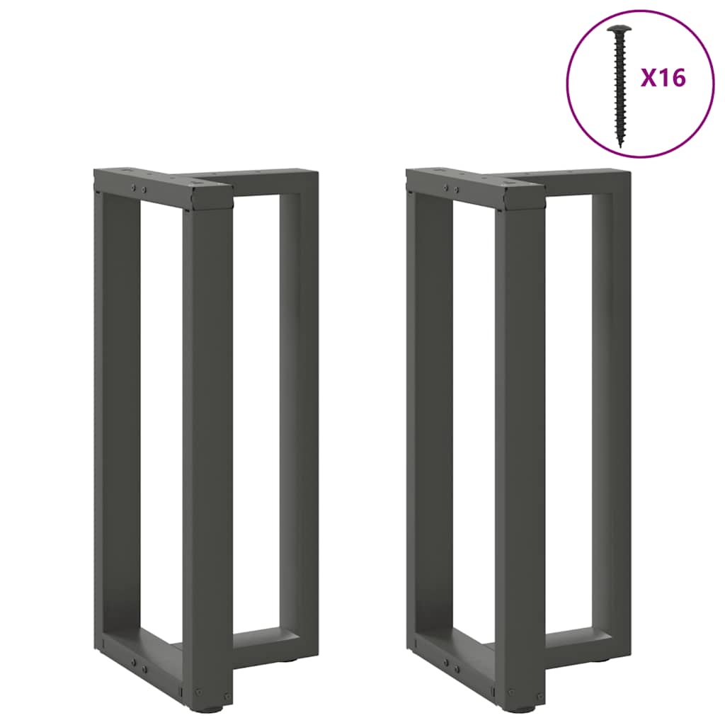 Barbordben T-formet 2 stk antrasitt 40x35x(90-91) cm stål