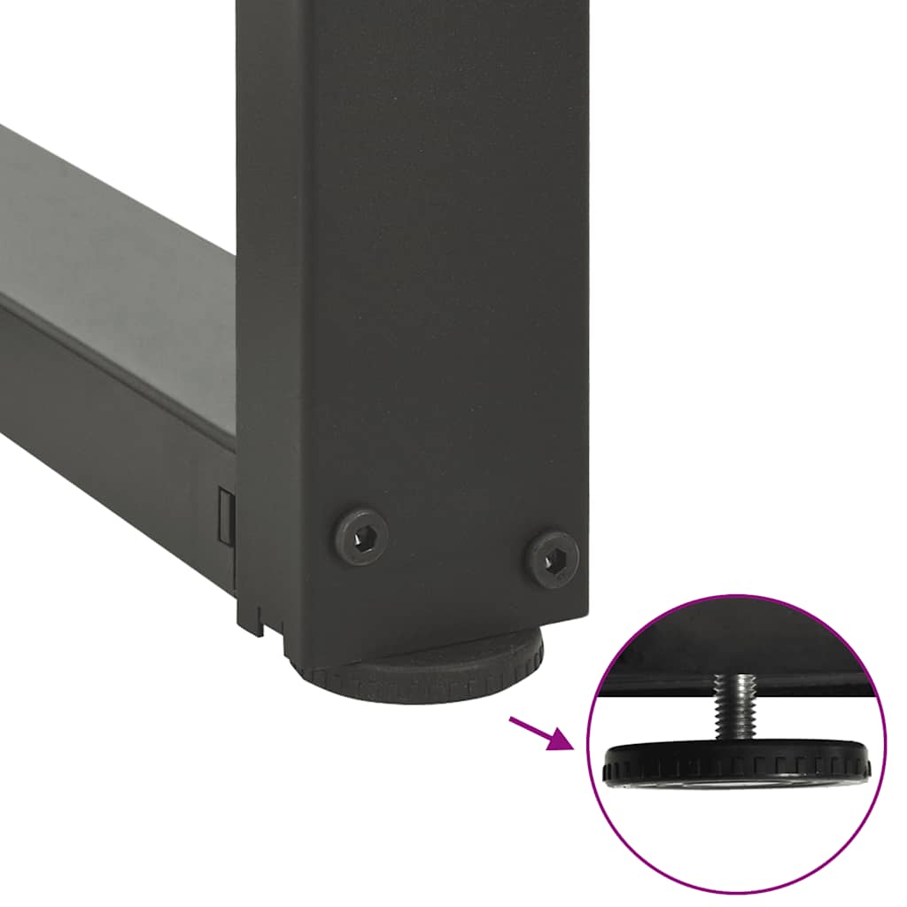 Barbordben T-formet 2 stk antrasitt 40x35x(90-91) cm stål