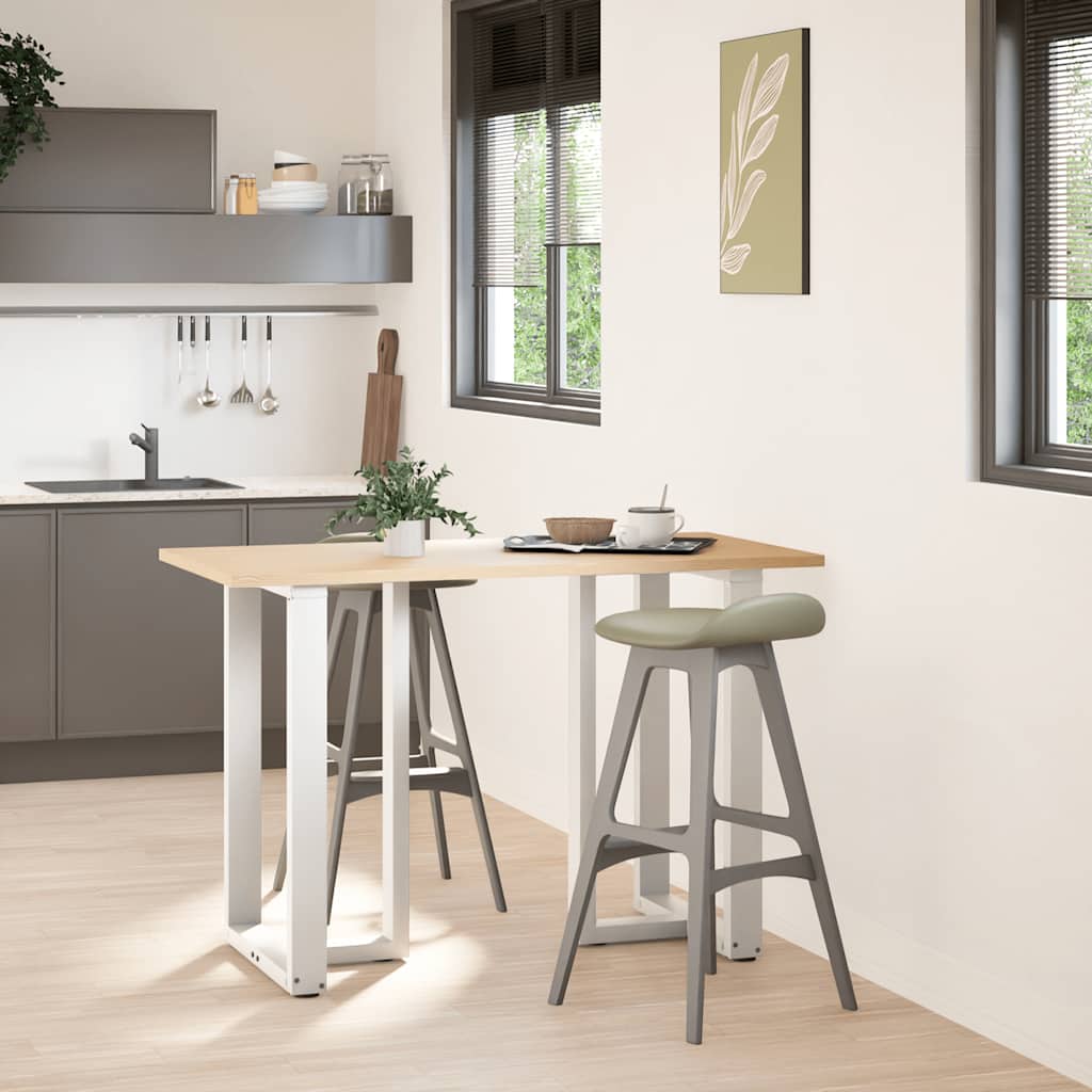 Barbordben T-formet 2 stk hvit 60x35x(90-91) cm stål