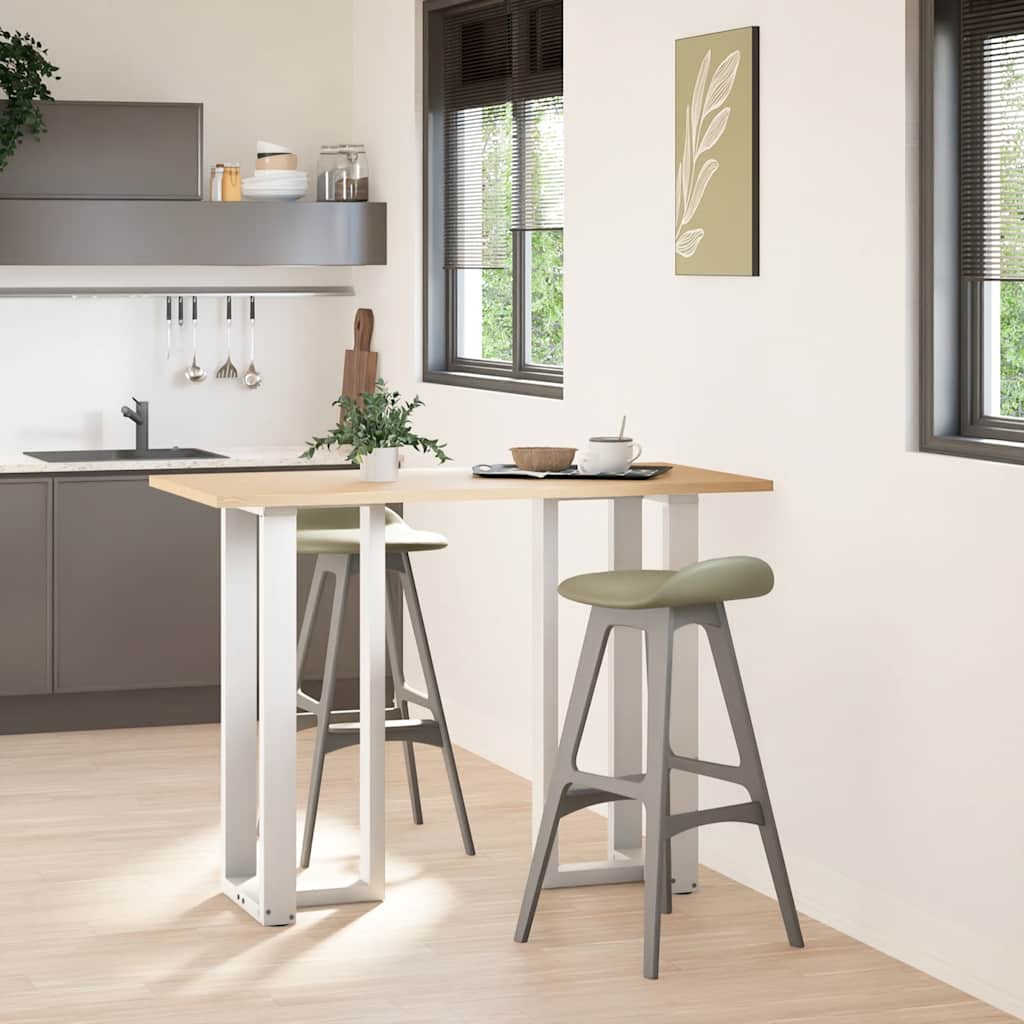 Barbordben T-formet 2 stk hvit 40x35x(100-101) cm stål