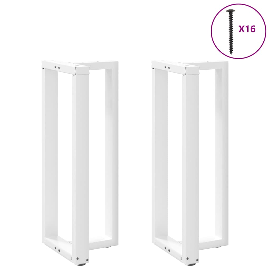 Barbordben T-formet 2 stk hvit 40x35x(100-101) cm stål