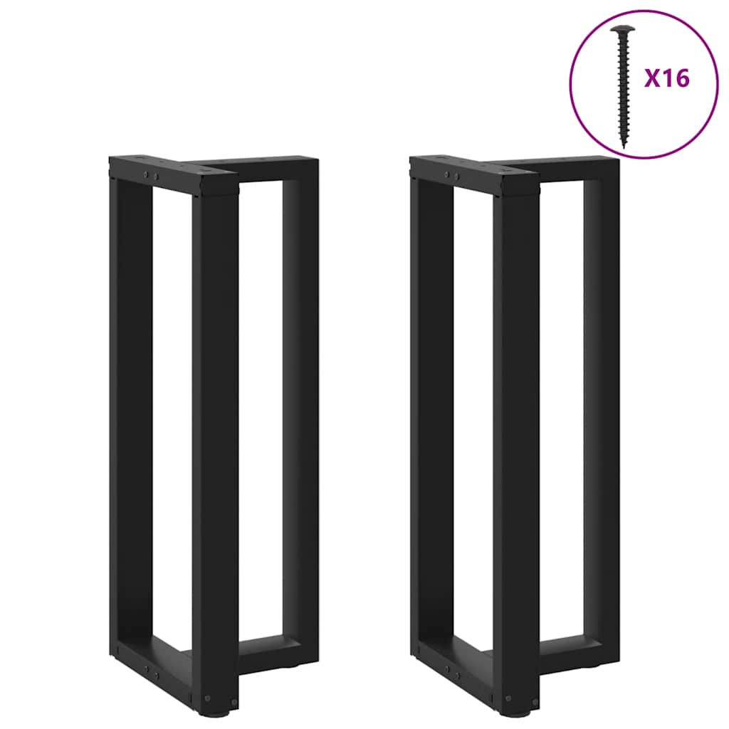 Barbordben T-formet 2 stk svart 50x35x(100-101) cm stål vidaXL