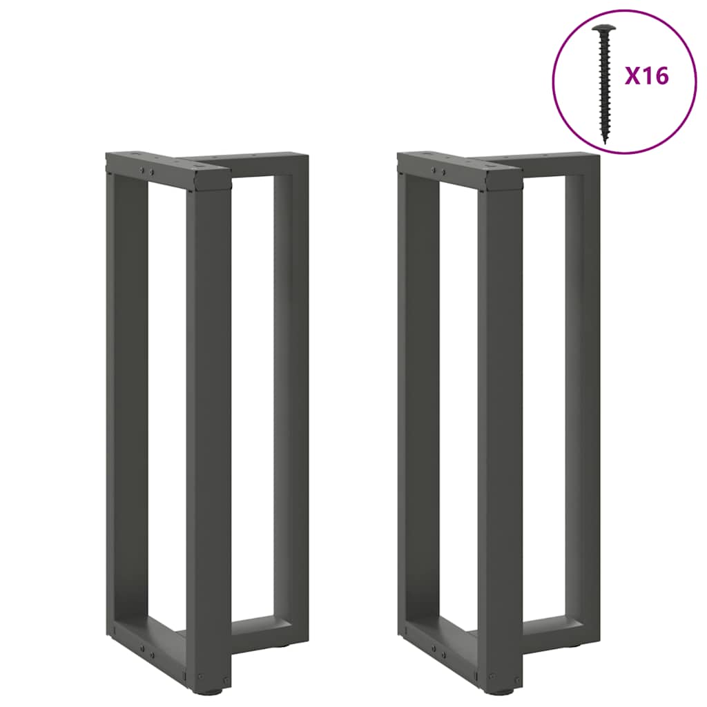 Barbordben T-formet 2 stk antrasitt 50x35x(100-101) cm stål