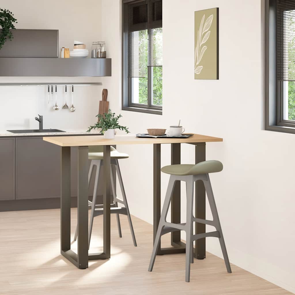 Barbordben T-formet 2 stk svart 60x35x(100-101) cm stål