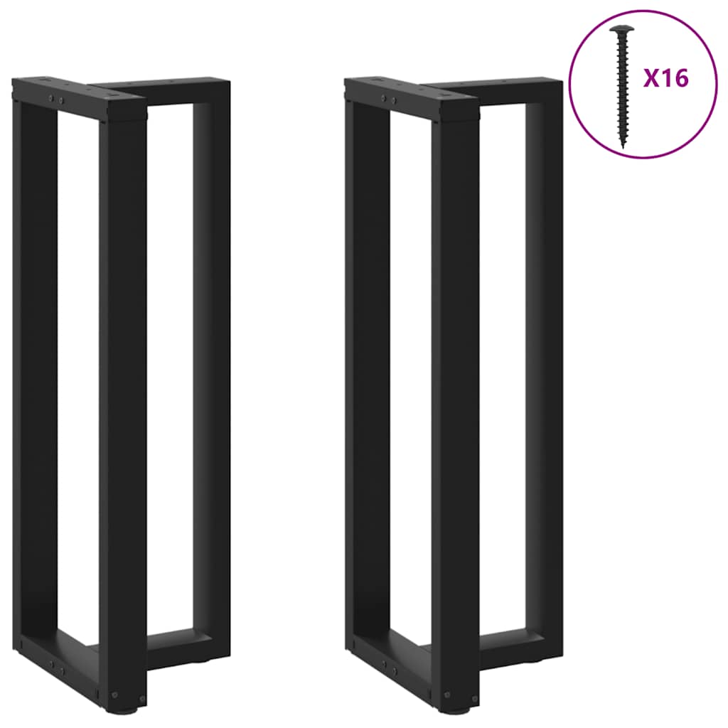 Barbordben T-formet 2 stk svart 40x35x(110-111) cm stål