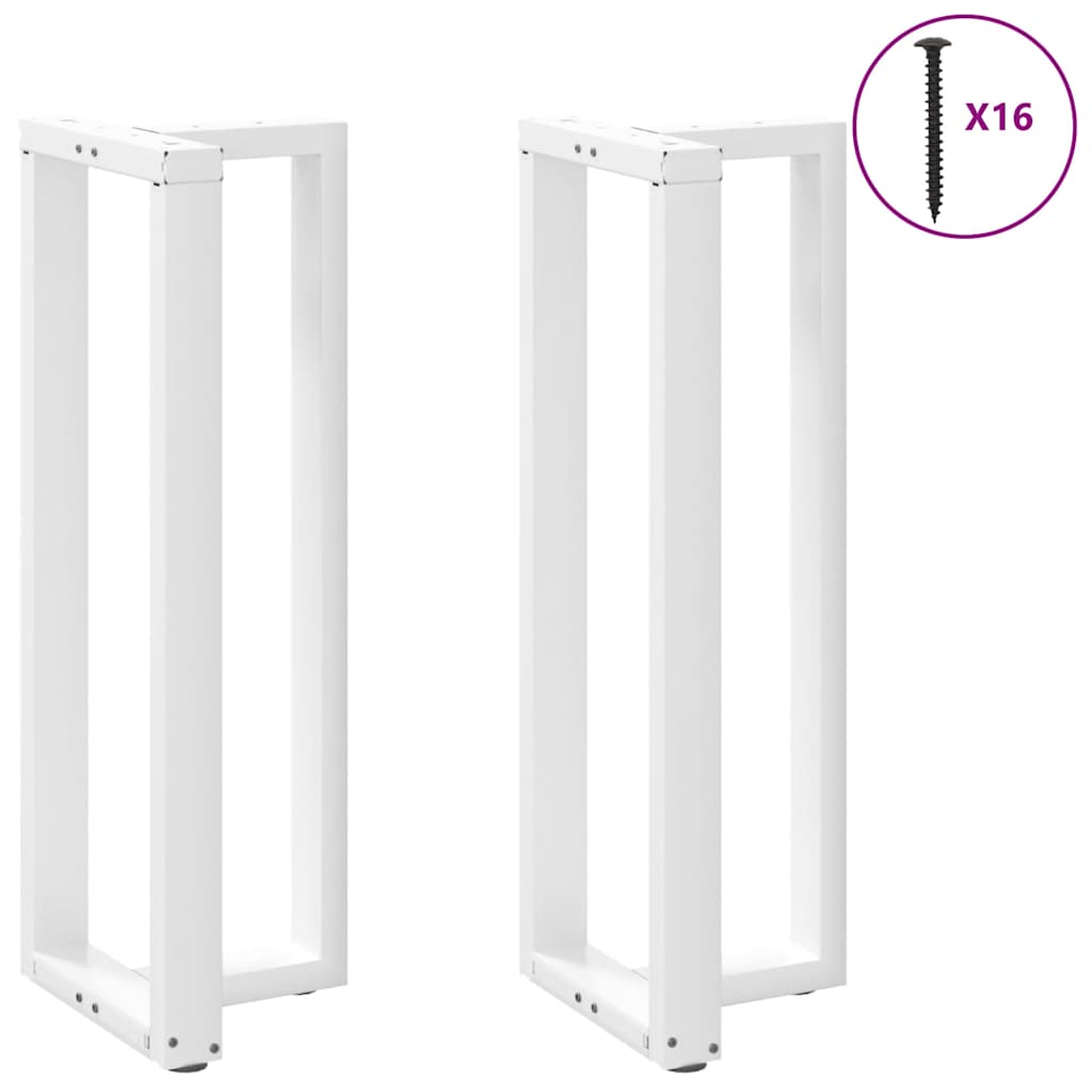 Barbordben T-formet 2 stk hvit 40x35x(110-111) cm stål