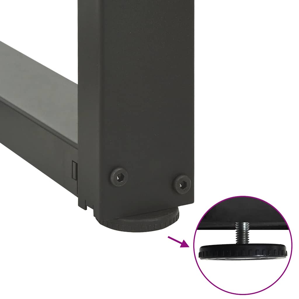 Barbordben T-formet 2 stk antrasitt 40x35x(110-111) cm stål