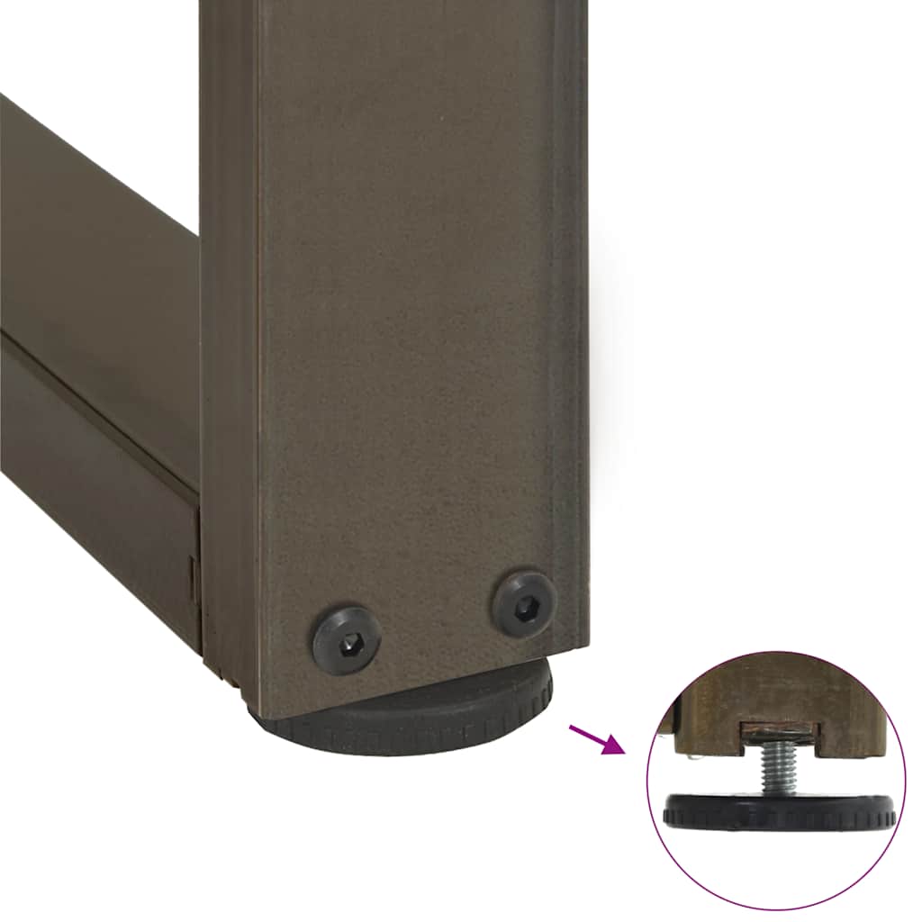 Barbordben T-formet 2 stk svart 50x35x(110-111) cm stål