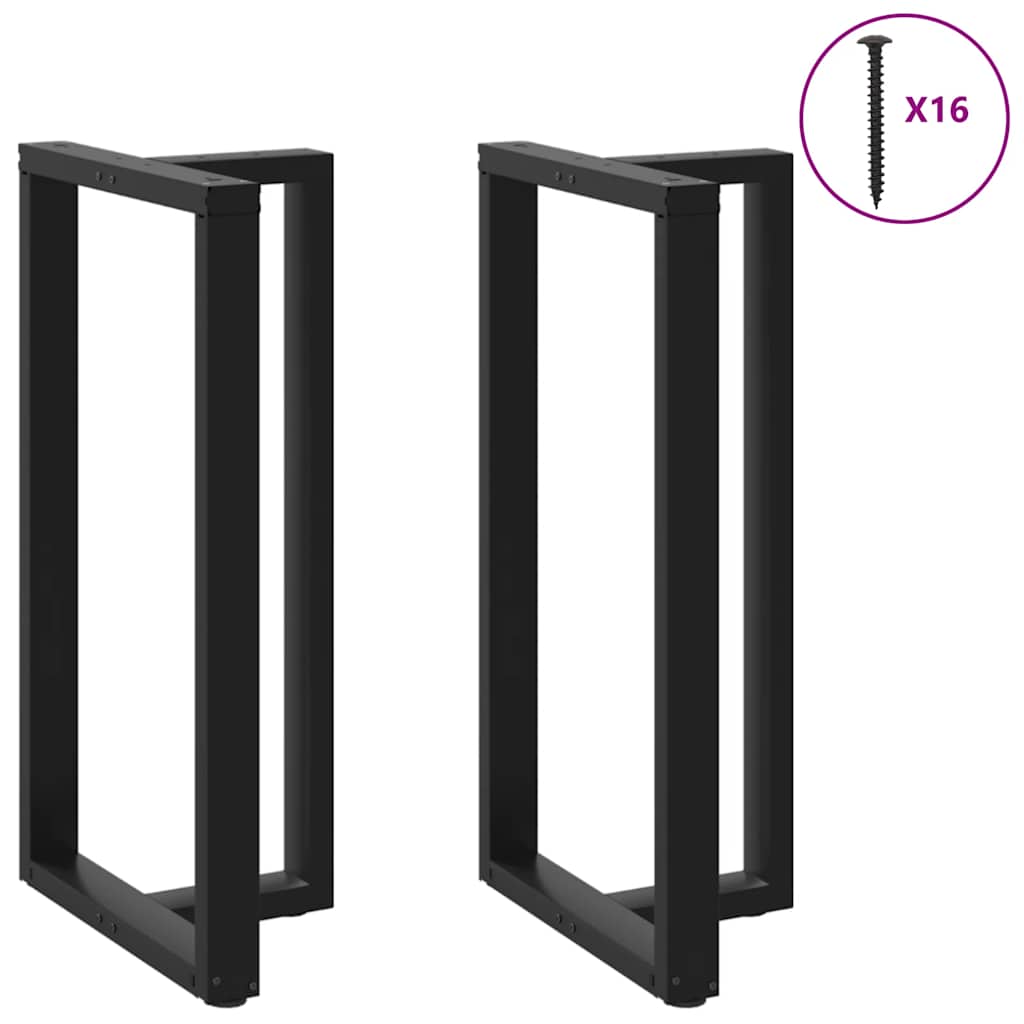 Barbordben T-formet 2 stk svart 60x35x(110-111) cm stål
