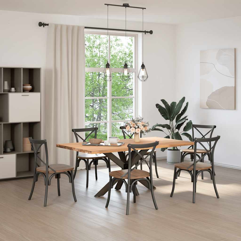 Spisebordben edderkoppformet svart 120x68x(72-73) cm stål