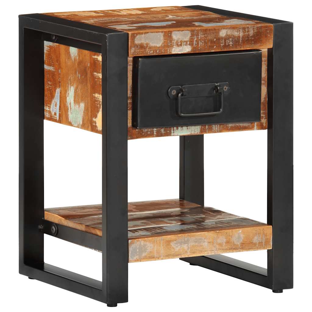 Nattbord flerfarget 35x34x45 cm gjenvunnet heltre