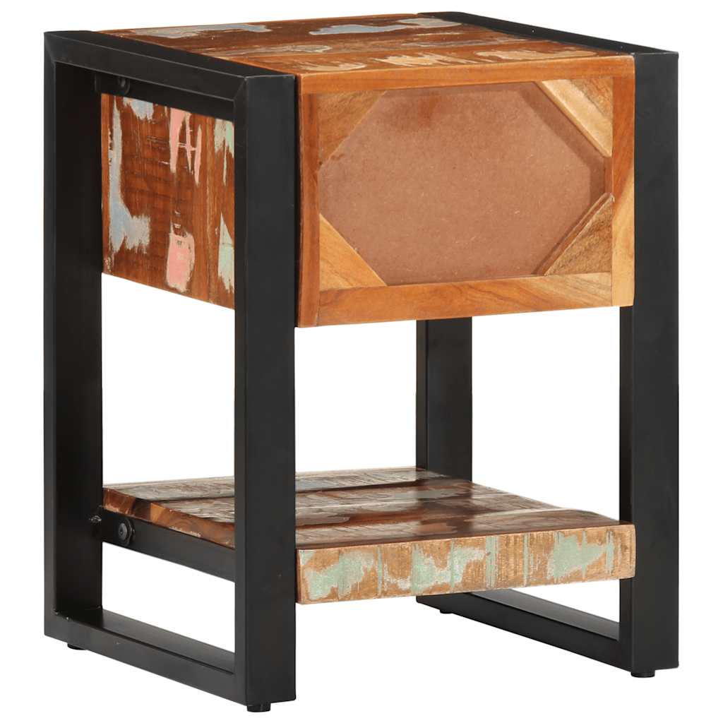 Nattbord flerfarget 35x34x45 cm gjenvunnet heltre