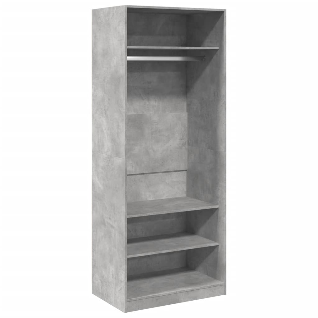Garderobe betonggrå 80x50x200 cm konstruert tre