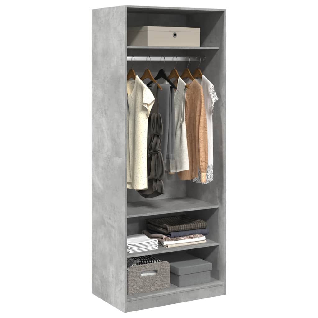 Garderobe betonggrå 80x50x200 cm konstruert tre