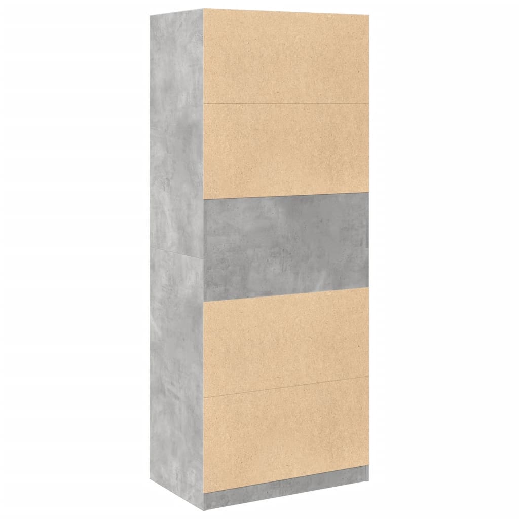 Garderobe betonggrå 80x50x200 cm konstruert tre