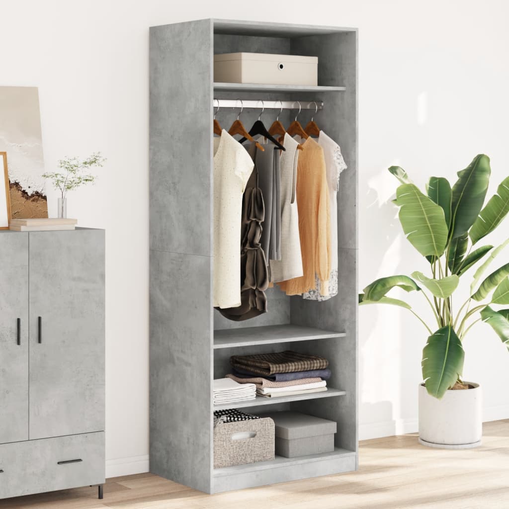 Garderobe betonggrå 80x50x200 cm konstruert tre
