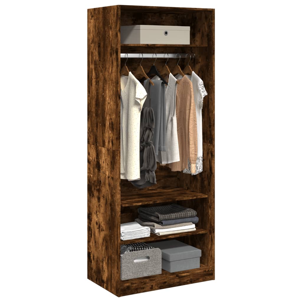 Garderobe røkt eik 80x50x200 cm konstruert tre vidaXL