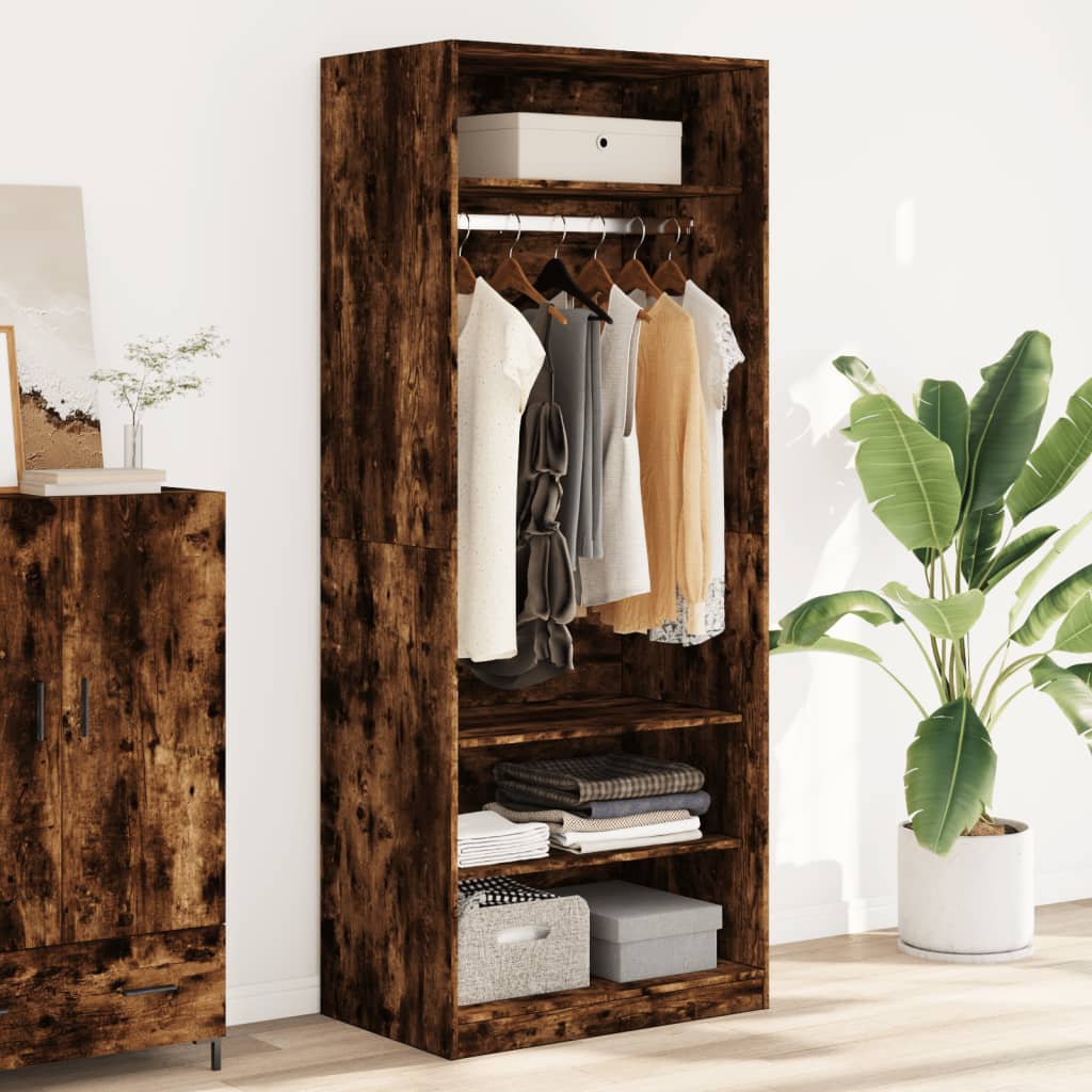 Garderobe røkt eik 80x50x200 cm konstruert tre vidaXL