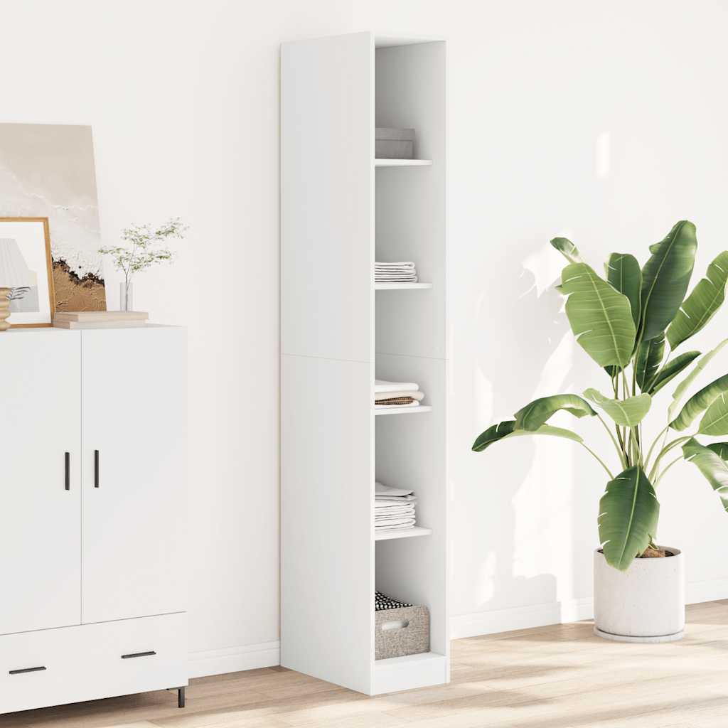 Garderobe hvit 30x50x200 cm konstruert tre