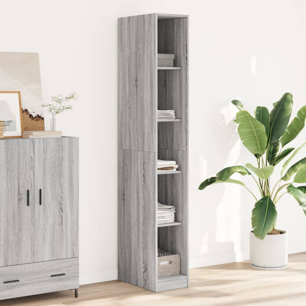 Garderobe grå sonoma 30x50x200 cm konstruert tre