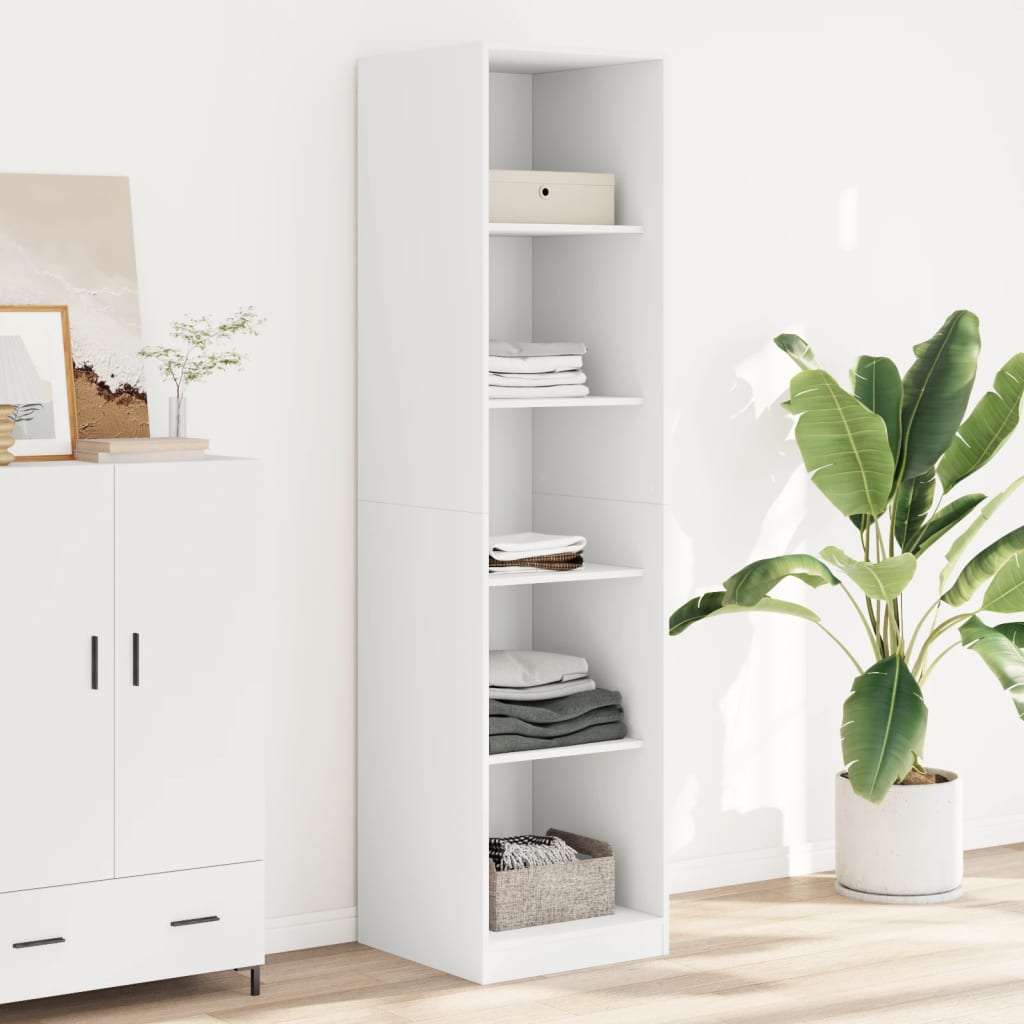 Garderobe hvit 50x50x200 cm konstruert tre