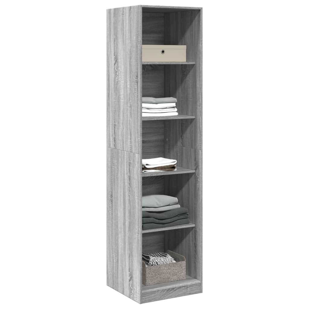 Garderobe grå sonoma 50x50x200 cm konstruert tre