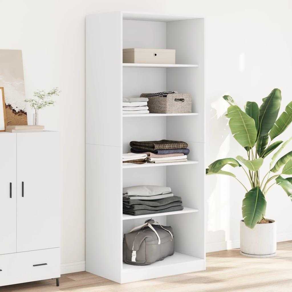 Garderobe hvit 80x50x200 cm konstruert tre