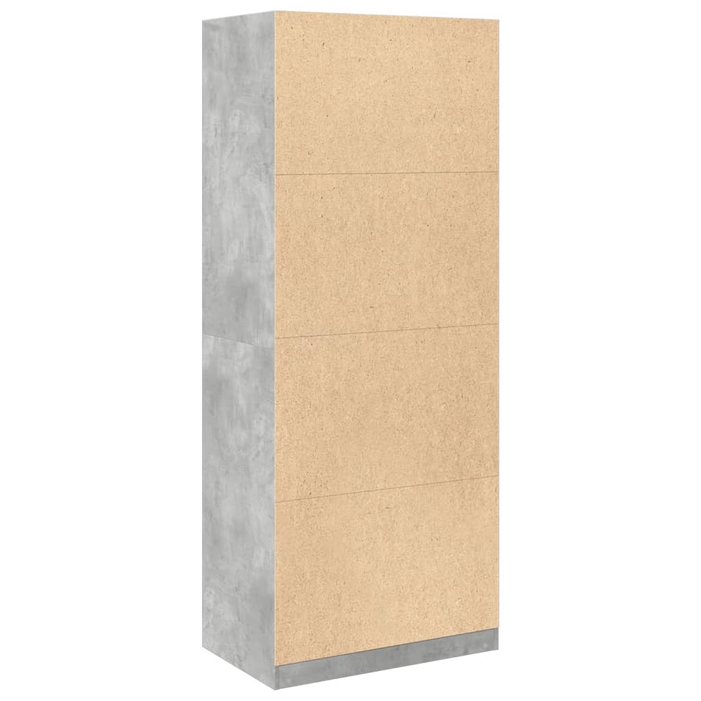 Garderobe betonggrå 80x50x200 cm konstruert tre