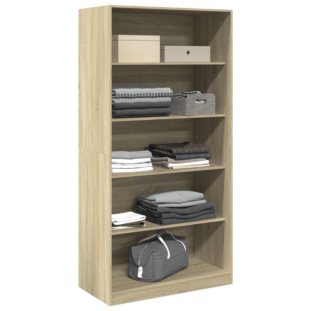 Garderobe sonoma eik 100x50x200 cm sponplate vidaXL