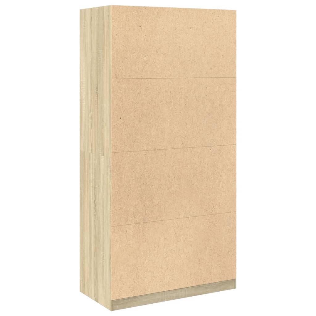 Garderobe sonoma eik 100x50x200 cm sponplate vidaXL