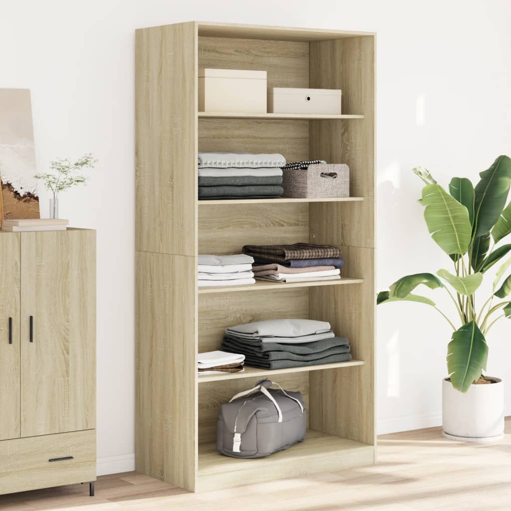 Garderobe sonoma eik 100x50x200 cm sponplate vidaXL