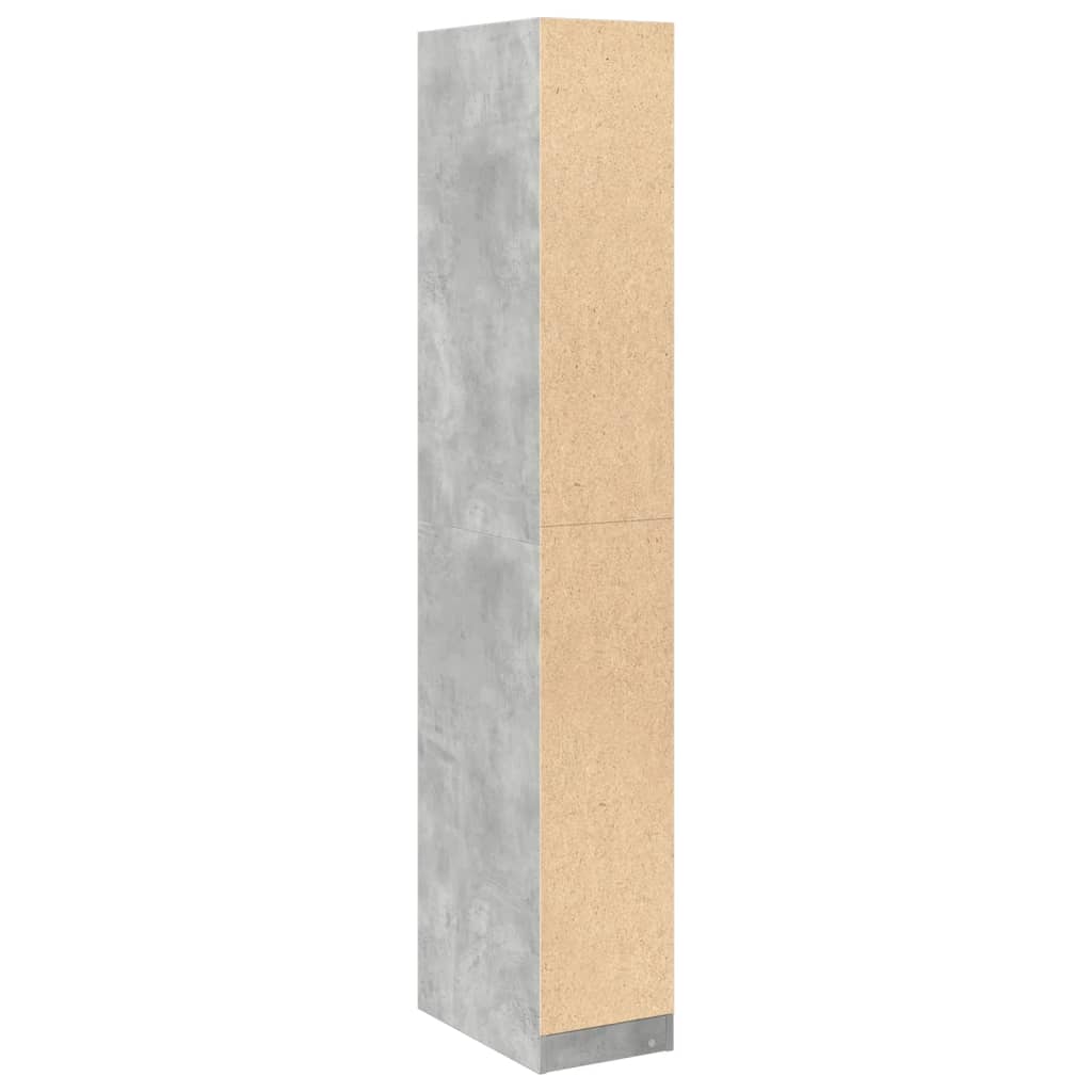 Garderobe betonggrå 30x50x200 cm konstruert tre