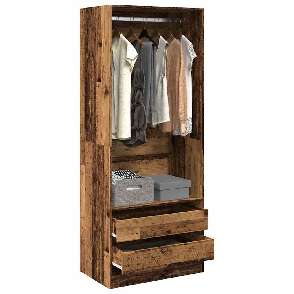 Garderobe gammelt tre 80x50x200 cm konstruert tre