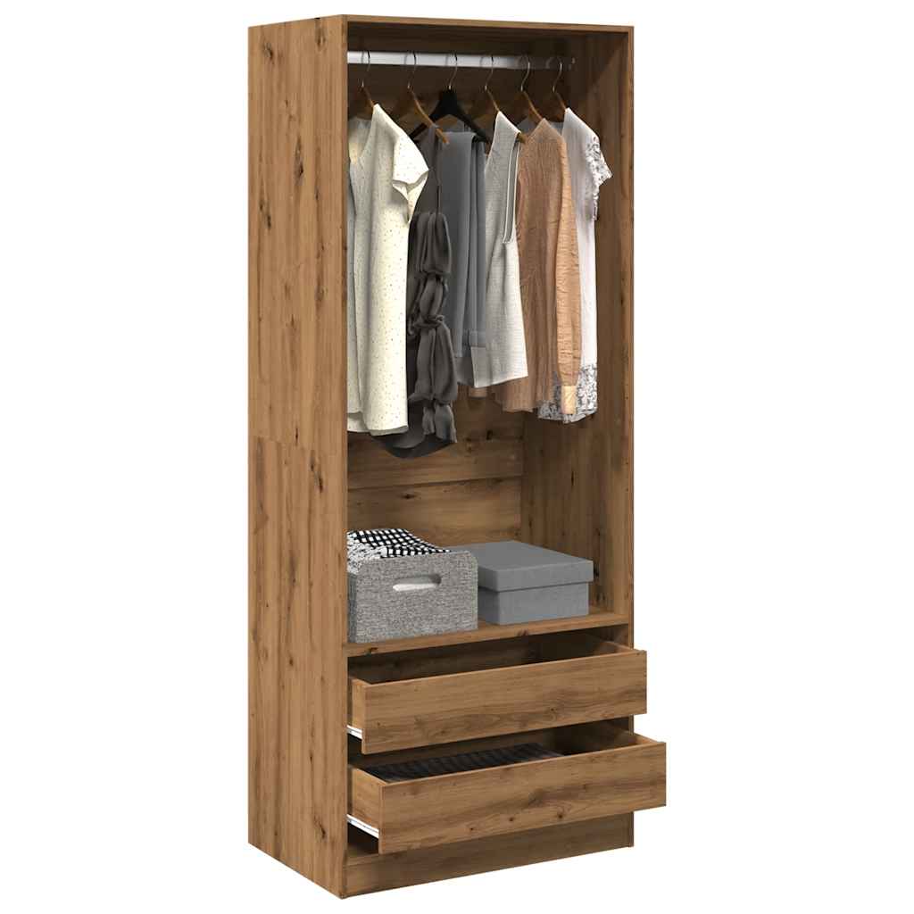 Garderobe artisan eik 80x50x200 cm konstruert tre