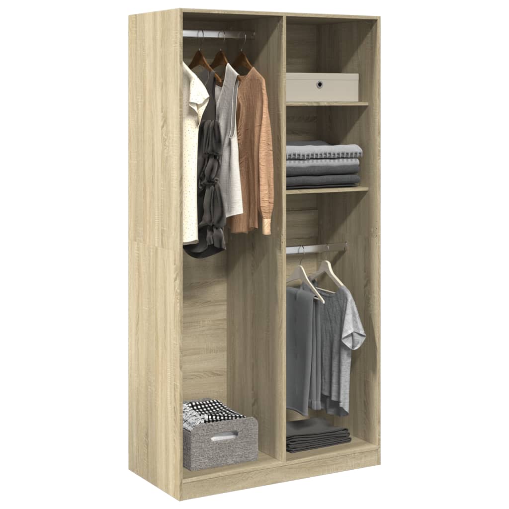 Garderobe sonoma eik 100x50x200 cm sponplate