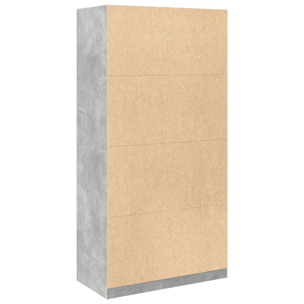 Garderobeskap betonggrå 100x50x200 cm sponplate