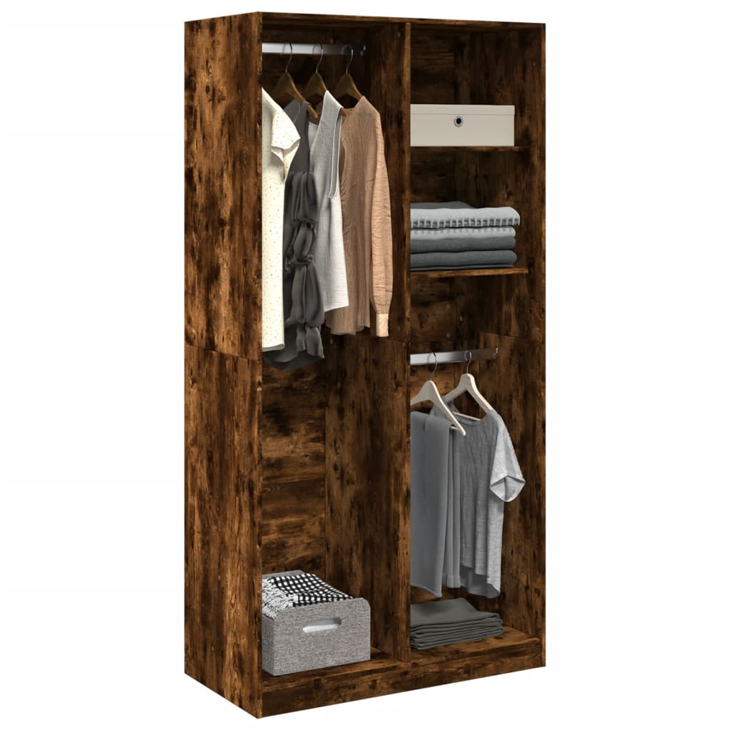 Garderobe røkt eik 100x50x200 cm konstruert tre
