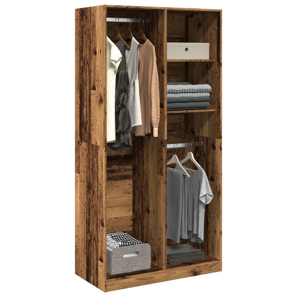 Garderobe gammelt tre 100x50x200 cm konstruert tre vidaXL