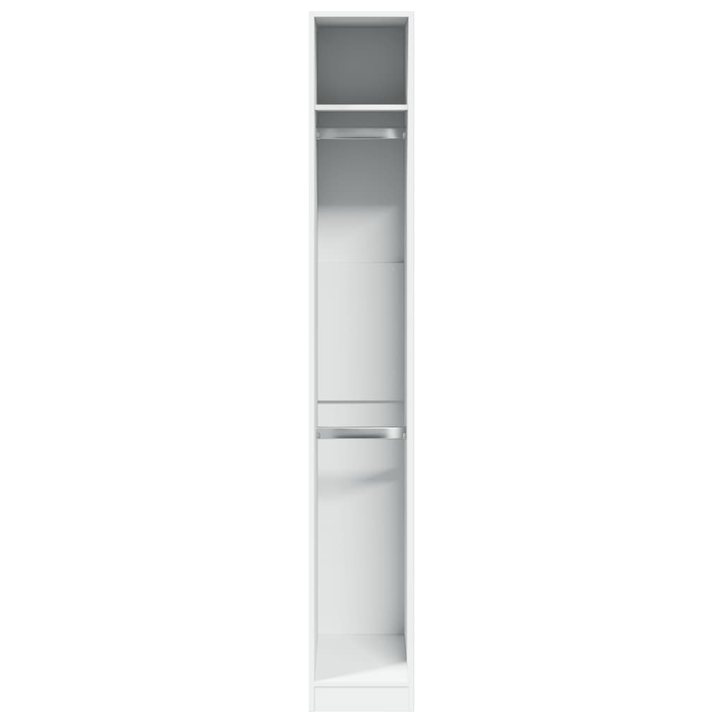 Garderobe hvit 30x50x200 cm konstruert tre