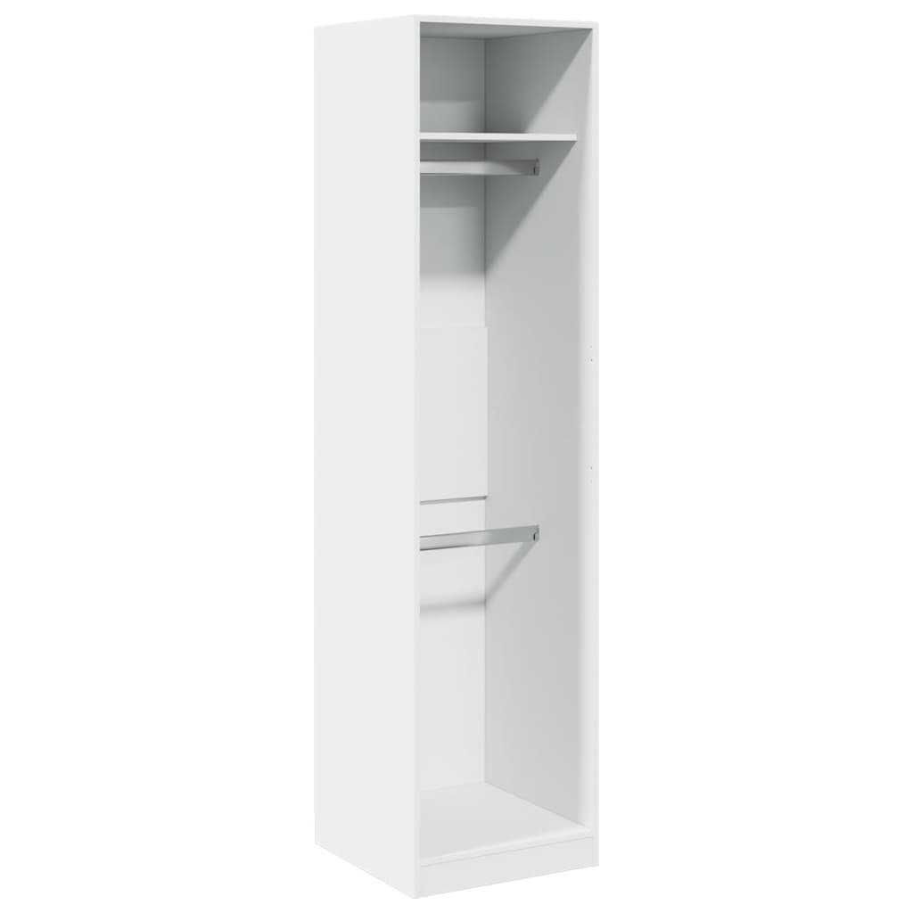 Garderobe hvit 50x50x200 cm konstruert tre
