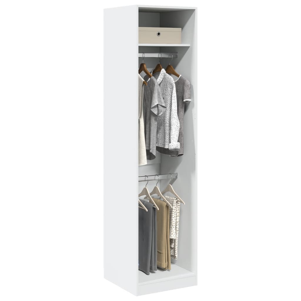 Garderobe hvit 50x50x200 cm konstruert tre