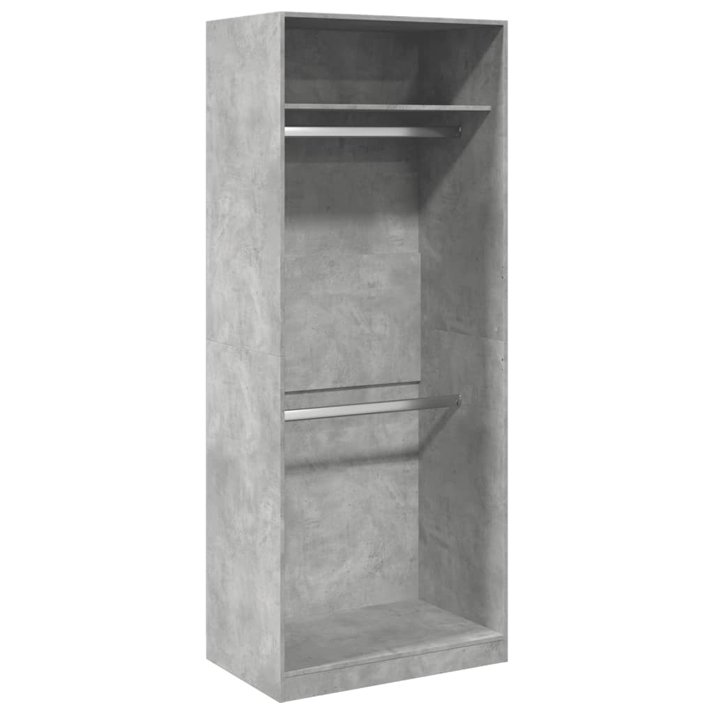 Garderobe betonggrå 80x50x200 cm konstruert tre